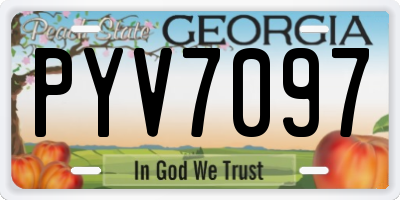 GA license plate PYV7097