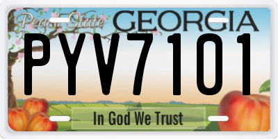 GA license plate PYV7101
