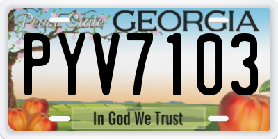 GA license plate PYV7103
