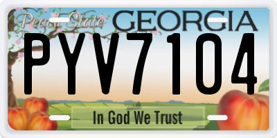 GA license plate PYV7104