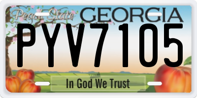 GA license plate PYV7105