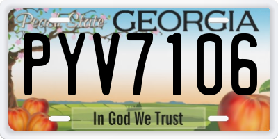 GA license plate PYV7106