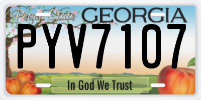 GA license plate PYV7107