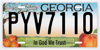 GA license plate PYV7110