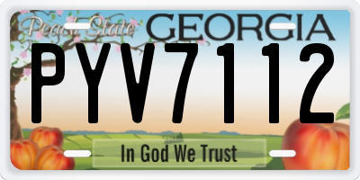 GA license plate PYV7112
