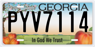 GA license plate PYV7114