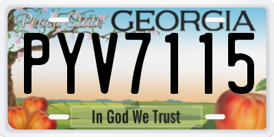 GA license plate PYV7115