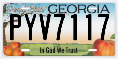 GA license plate PYV7117