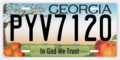 GA license plate PYV7120
