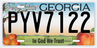 GA license plate PYV7122