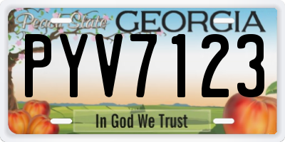 GA license plate PYV7123
