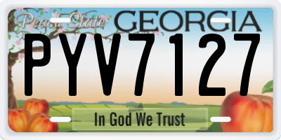 GA license plate PYV7127