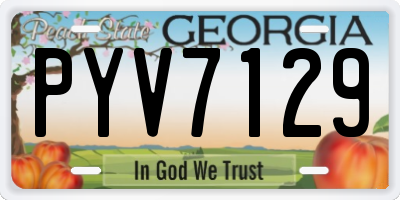 GA license plate PYV7129