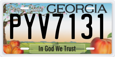 GA license plate PYV7131