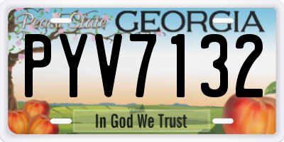 GA license plate PYV7132
