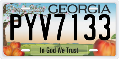 GA license plate PYV7133
