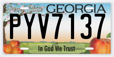 GA license plate PYV7137