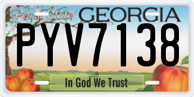 GA license plate PYV7138