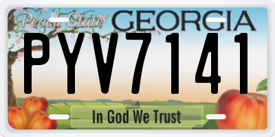 GA license plate PYV7141