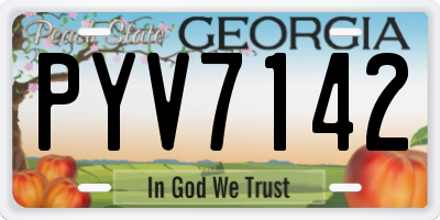 GA license plate PYV7142