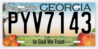 GA license plate PYV7143