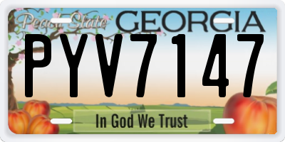 GA license plate PYV7147
