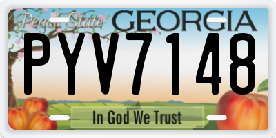 GA license plate PYV7148