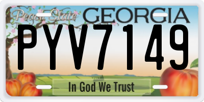 GA license plate PYV7149