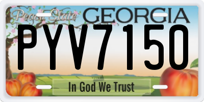GA license plate PYV7150