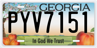 GA license plate PYV7151