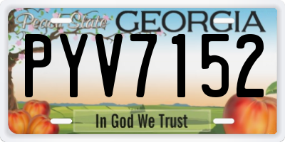 GA license plate PYV7152