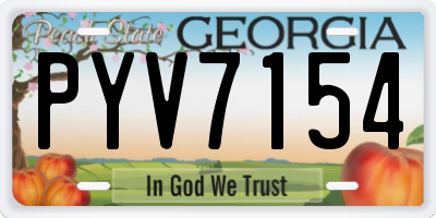 GA license plate PYV7154