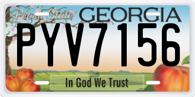 GA license plate PYV7156
