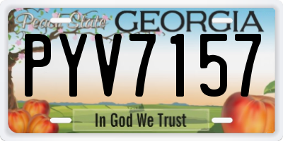 GA license plate PYV7157