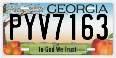 GA license plate PYV7163
