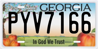 GA license plate PYV7166