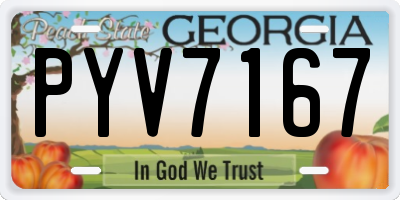 GA license plate PYV7167