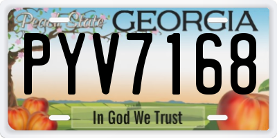 GA license plate PYV7168