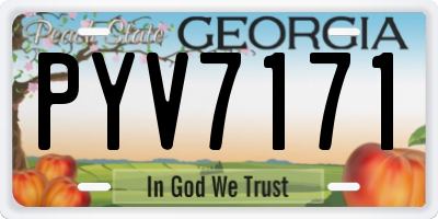 GA license plate PYV7171