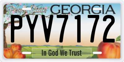 GA license plate PYV7172