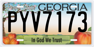 GA license plate PYV7173