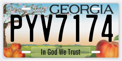GA license plate PYV7174
