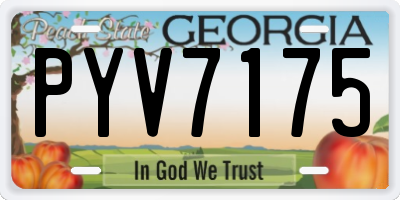 GA license plate PYV7175