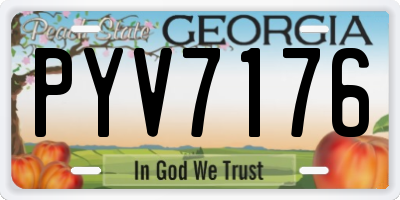 GA license plate PYV7176