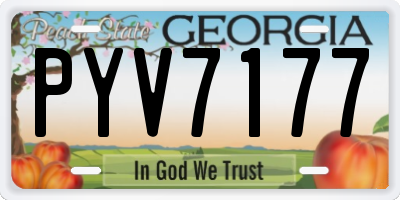 GA license plate PYV7177