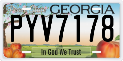 GA license plate PYV7178