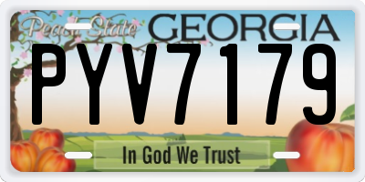 GA license plate PYV7179