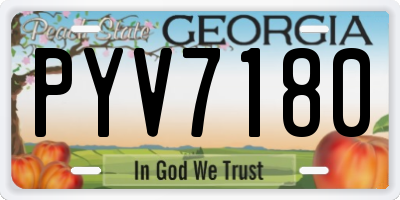 GA license plate PYV7180