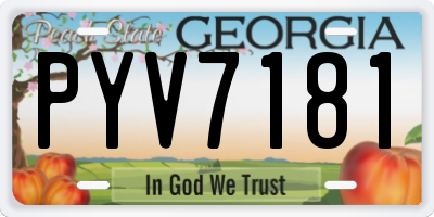 GA license plate PYV7181