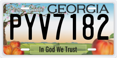 GA license plate PYV7182